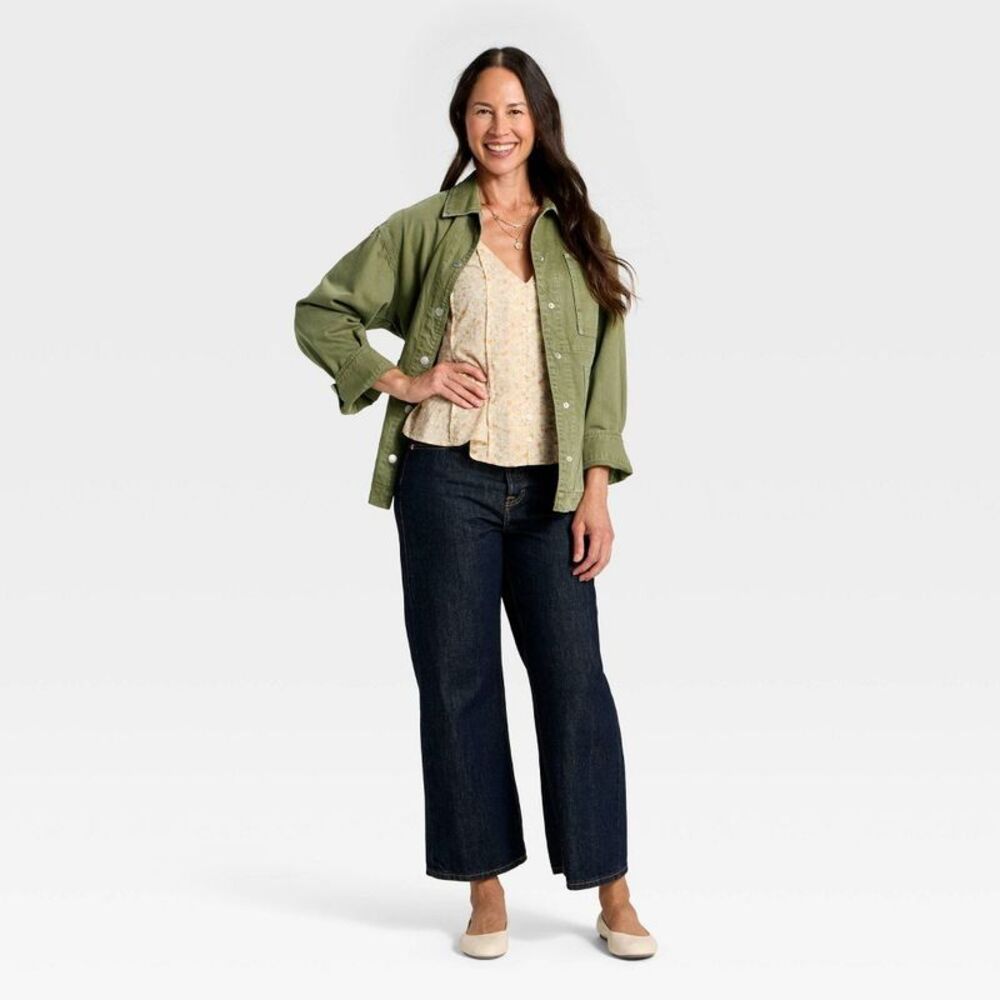 Open Box - Universal Thread - Women's Relaxed Barn Denim Coat - Unive Green - Picture 3 of 3